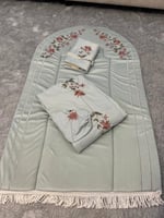 طقم سجاده مخمل مبطن 2 سم مطرز وجلال صلاه قطن بارد...