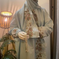 جلال صلاه قطن بارد مطرز تطريز ورود ناعمه - لون بيج...