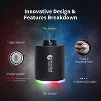مضخة هواء لتشغيل الشيشة مضيئة تعمل بالشحن HOOKAH P...