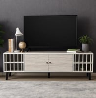 طاولة تلفزيون مودرن - رمادي فاتح