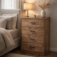 كومودينو خشب مودرن 4 أدراج - لون بني