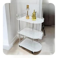 عربة خدمة ترولي - لون أبيض