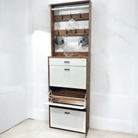 خزانه احذيه من الخشب بثلاث ابواب و درج واحد مع علا...