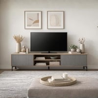 طاولة تلفزيون مودرن - لون بيج مع رمادي