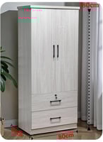 دولاب ملابس عملي بتصميم أنيق - رمادي