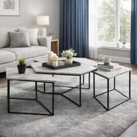 طقم طاولات قهوة 4 قطع بتصميم مميز و أنيق