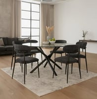 طاولة طعام مع 6 كراسي مودرن - لون أسود