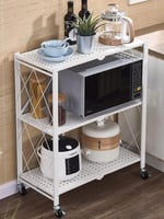 ارفف تنظيم حديد قابلة للطى 3 دور باللون الابيض مقا...