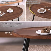 طاولة جانبية خشب بأرجل معدن لون بني مقاس 80x38x55...