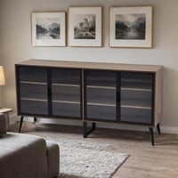 بوفيه خشب باللون البني مقاس 160X40X80سم