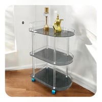 عربة خدمة ترولي - شفاف وأسود