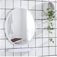 مرايا حائط بتصميم دائرى باللون الأبيض مقاس 80 سم