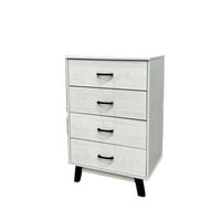 كومدينه خشب 4 ادراج باللون الأبيض مقاس 60x93 سم