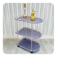 عربة خدمة ترولي - شفاف وأزرق