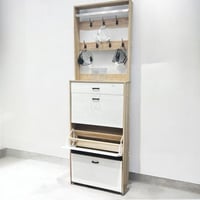 خزانه احذيه من الخشب بثلاث ابواب و درج واحد مع علا...