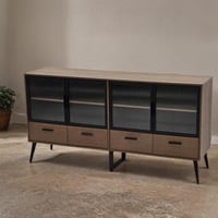 بوفيه خشب باللون البني مقاس 160X40X83سم