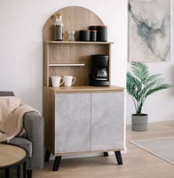 ركن قهوة مودرن - خشبي و رمادي