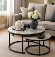 طقم طاولات خدمة رائع - رخام