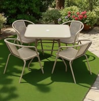 جلسة خارجية مع 4 كراسي - لون بيج