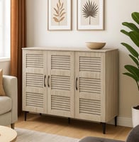 خزانة أحذية مودرن 3 أبواب - لون خشبي