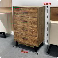 كومدينه خشب 4 ادراج باللون البني مقاس 60x93 سم