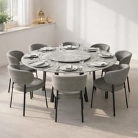 طاولة طعام سيراميك 8 كراسي بتصميم دائري أنيق
