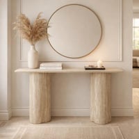 كونسول خشبي أنيق بتصميم عصري - بيج
