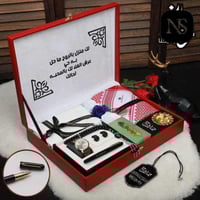 طقم هدايا رجالي بشماغ احمر فاخر