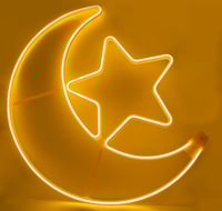 مصباح LED مزخرف على شكل قمر ونجوم بطول 60 سم من عم...