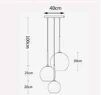 ثريا علاقي موردن كروي ثلاثية بقاعدة لمبة E27