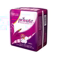 برايفت فوط صحية حجم ليلي بالأجنحة- 8 فوط