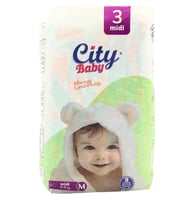 حفاضات متوسطة المقاس رقم 3 حفاضات من سيتي بيبي، 9...