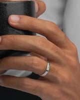 دبلة فضة خالصة بنحت ليزر – اسم أو تاريخ