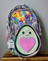 حقيبة مدرسية مع حقيبة طعام افوكادو