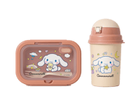 لانش بوكس + مطارة سينامورول – لون بيج أنيق