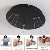ثريا دائرية ليد حلقات سوداء