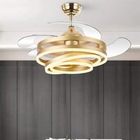 مروحة و ثريا مودرن حلقات ذهبي