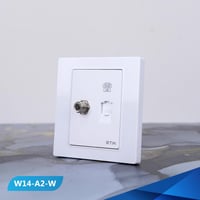 فيش منفذ تلفون مع دش لون ابيض