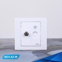 فيش منفذ تلفون مع دش لون ابيض