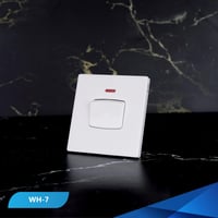 مفتاح مكيف 7×7 بيانو أبيض خشبي