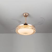 مروحة وثريا مودرن كريستال فاخر