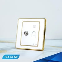 فيش منفذ تلفون مع دش لون لولي وذهبي