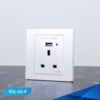 فيش 13 أمبير ومنفذ USB لون لولي