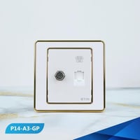 فيش منفذ تلفون مع دش لون لولي وذهبي