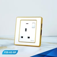 فيش 13 امبير مع مفتاح و لمبة لون لولي وذهبي