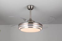 مروحة و ثريا مودرن فضي