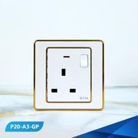 فيش 13 امبير مع مفتاح و لمبة لون لولي وذهبي