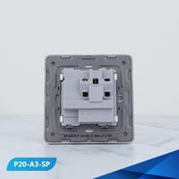 فيش 13 امبير مع مفتاح و لمبة لون لولي و فضي