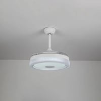 مروحة وثريا مودرن لون ابيض مع مكبر صوت