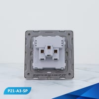 فيش ثلاثي 13 امبير مع منفذ USB لون لولي و فضي